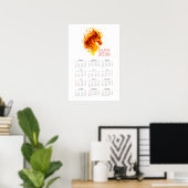 Fiery Horse 2026 Wall Calendar Poster (Heimbüro)