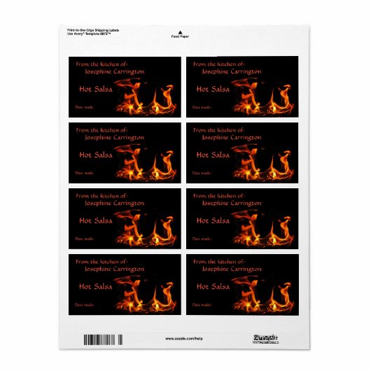Fiery Hot Salsa Canning Labels (Vorne)