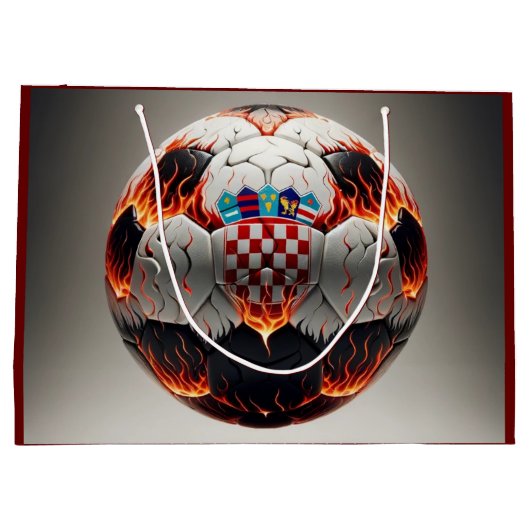 Fiery Kroan Soccer Ball Große Geschenktüte (Rückseite)