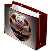 Fiery Kroan Soccer Ball Große Geschenktüte (Vorderseite Schrägansicht)