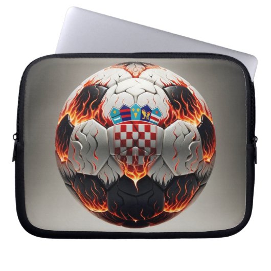 Fiery Kroan Soccer Ball Laptopschutzhülle (Vorderseite)