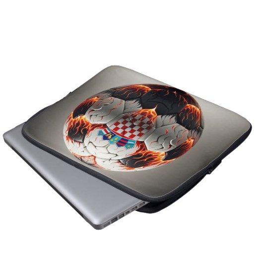 Fiery Kroan Soccer Ball Laptopschutzhülle (Vorne Knopf)