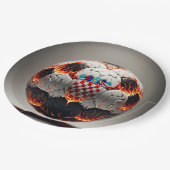 Fiery Kroan Soccer Ball Pappteller (Schrägansicht)