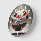 Fiery Kroan Soccer Ball Runde Wanduhr (Winkel)