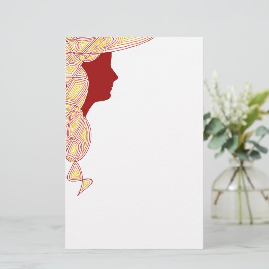 Fiery Lady Stationary Briefpapier (Stehend Vorderseite)
