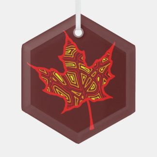 Fiery Leaf Balloon Ornament Aus Glas
