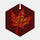 Fiery Leaf Balloon Ornament Aus Glas (Rückseite)