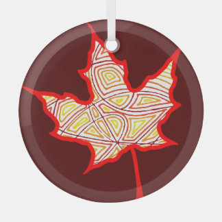 Fiery Leaf Ornament Aus Glas