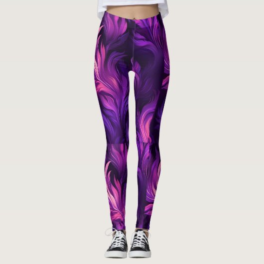 Fiery Lila Flames of Imagination Leggings (Vorderseite)