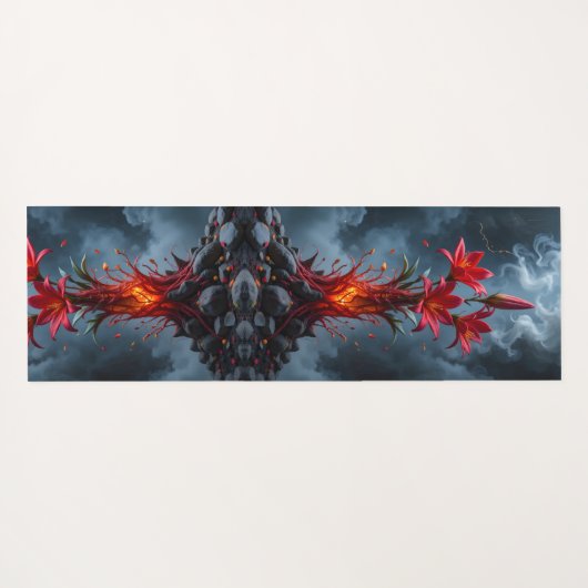 Fiery Lily Fantasy Yogamatte (Rückseite (Horizontal))
