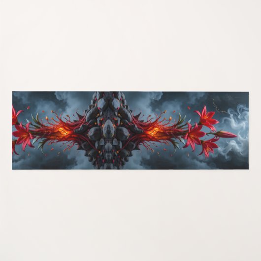 Fiery Lily Fantasy Yogamatte (Vorderseite (Horizontal))