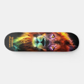 Fiery Lion Glows Cool Style Skateboard (Horizontal)