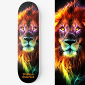 Fiery Lion Glows Cool Style Skateboard
