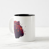 Fiery Lion Head Zweifarbige Tasse (Vorderseite Links)
