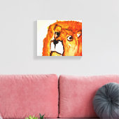 Fiery Lion Stretched Canvas Print Leinwanddruck (Insitu (Wohnzimmer))