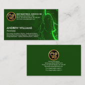 Fiery Luminous Lightning Flash Electrician Service Visitenkarte (Vorne/Hinten)