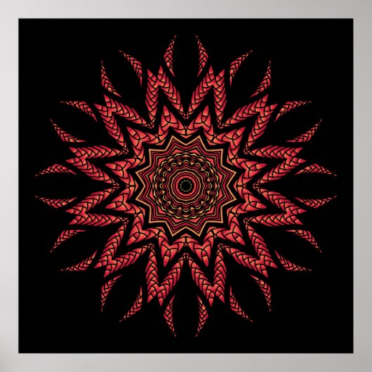 Fiery Mandala Poster (Vorne)