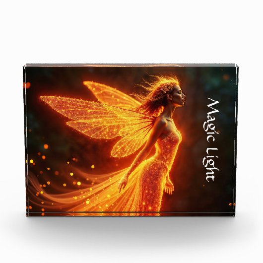 Fiery Märchen Rot-Leuchtflügel niedlicher Zauberne Fotoblock (Vorderseite)