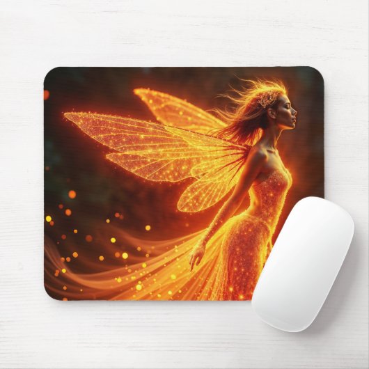 Fiery Märchen Rot-Leuchtflügel niedlicher Zauberne Mousepad (Mit Mouse)