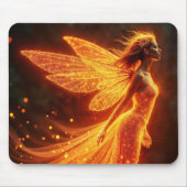 Fiery Märchen Rot-Leuchtflügel niedlicher Zauberne Mousepad (Vorne)