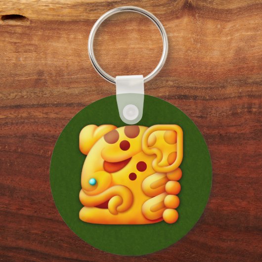 Fiery Maya Animal Head Schlüsselanhänger (Vorderseite)