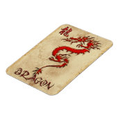 Fiery Metal-Look Tribal Dragon 3 Asian Art Magnet (Linke Seite)