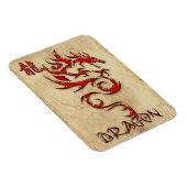 Fiery Metal-Look Tribal Dragon 4 Asian Art Magnet (Rechte Seite)
