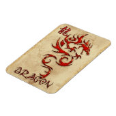 Fiery Metal-Look Tribal Dragon 4 Asian Art Magnet (Linke Seite)