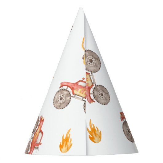 Fiery Monster Trucks Partyhütchen (Rückseite)