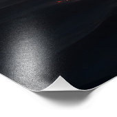 Fiery Moon Over Calm Ocean Fantasy Sunset Fotodruck (Ecke)