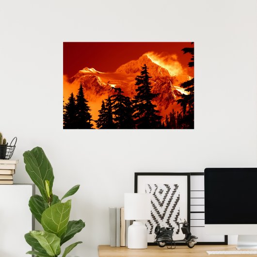 Fiery Mountain Scene Poster (Heimbüro)