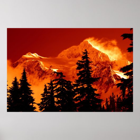 Fiery Mountain Scene Poster (Vorne)