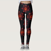 Fiery Neon Blossom Leggings (Vorderseite)
