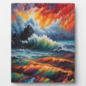 Fiery Ocean Storm - Abstrakte Seascape Art Fotoplatte (Vorderseite)