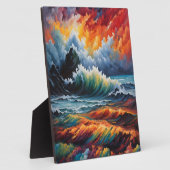 Fiery Ocean Storm - Abstrakte Seascape Art Fotoplatte (Seite)