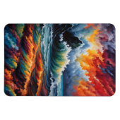 Fiery Ocean Storm - Abstrakte Seascape Art Magnet (Horizontal)