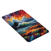Fiery Ocean Storm - Abstrakte Seascape Art Magnet (Rechte Seite)
