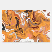 Fiery Orange Abstrakt Swirl Geschenkpapier Set (Vorderseite)