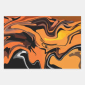 Fiery Orange Abstrakt Swirl Pattern Geschenkpapier Set (Vorderseite 3)