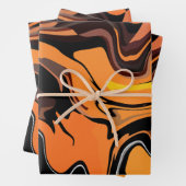 Fiery Orange Abstrakt Swirl Pattern Geschenkpapier Set (Beispiel)