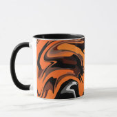 Fiery Orange Abstrakt Swirl Pattern Tasse (Links)