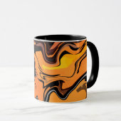 Fiery Orange Abstrakt Swirl Pattern Tasse (VorderseiteRechts)