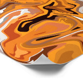 Fiery Orange Abstrakt Swirl Poster (Ecke)