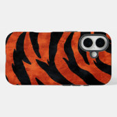 Fiery Orange & Black Tiger Strips Handy Case (Rückseite (Horizontal))