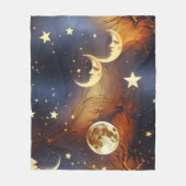 Fiery Orange Celestial Moon Blanket – Luxury Seaml Fleecedecke (Vorderseite)