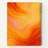 Fiery Orange Gold Marble Notebook Notizblock (Rückseite)