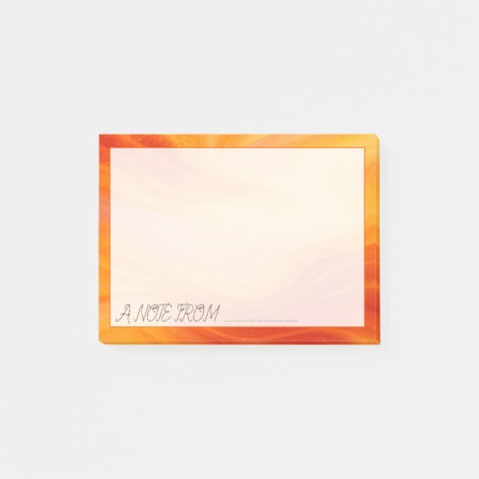 Fiery Orange Gold Marble Postit Notes Post-it Klebezettel (Vorderseite)