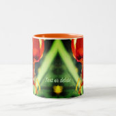 Fiery Orange Lily Blume Personalisiert Zweifarbige Tasse (Mittel)