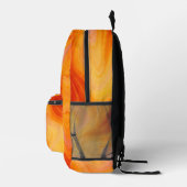 Fiery Orange Marble Swirl Pattern Backpack Bedruckter Rucksack (Rechts)