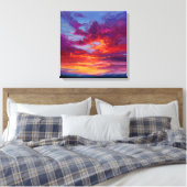 Fiery Orange Purple Abstract Landscape Canvas Prin Leinwanddruck (Insitu (Schlafzimmer))